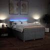 vidaXL Sommier &agrave; lattes de lit avec matelas Gris clair 140x190cm Tissu