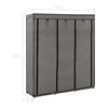 vidaXL Armoire avec compartiments et barres Gris 150x45x175 cm Tissu