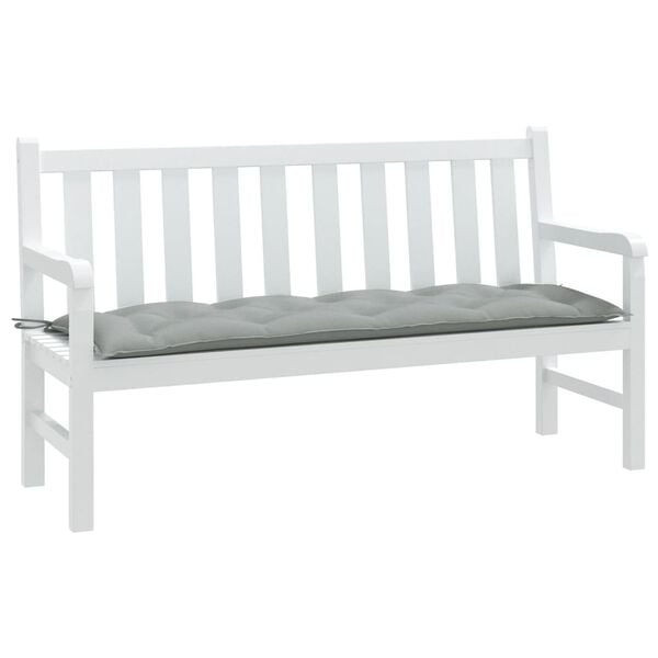 vidaXL Coussin de banc de jardin gris clair m&eacute;lang&eacute; 150x50x7 cm tissu