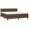 vidaXL Sommier &agrave; lattes de lit matelas et LED Marron fonc&eacute; 160x200 cm