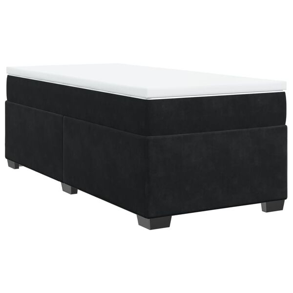 vidaXL Sommier &agrave; lattes de lit avec matelas Noir 90x190 cm Velours