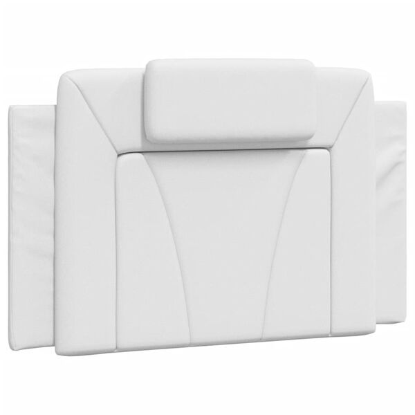 vidaXL Coussin de t&ecirc;te de lit Viana blanc 80 cm similicuir