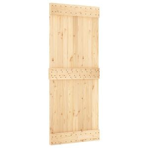 vidaXL Porte coulissante NARVIK Naturel et noir 85 x 210 cm (213,5 cm)
