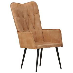 vidaXL Chaise &agrave; oreilles Marron Toile