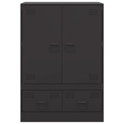 vidaXL Buffet haut noir 67x39x95 cm acier