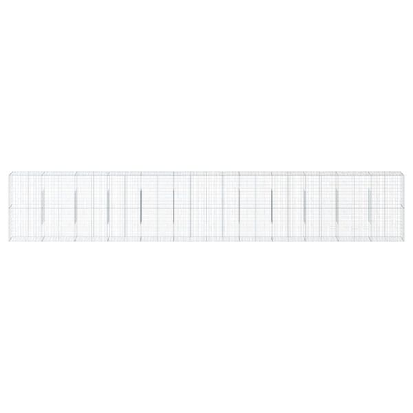 vidaXL Panier gabion avec couvercle 1200x50x200 cm fer galvanis&eacute;