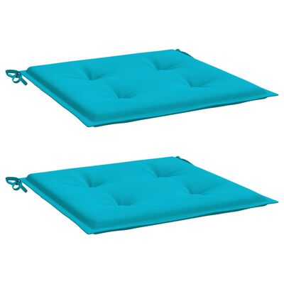 vidaXL Coussins de chaise de jardin lot de 2 turquoise 40x40x3cm tissu