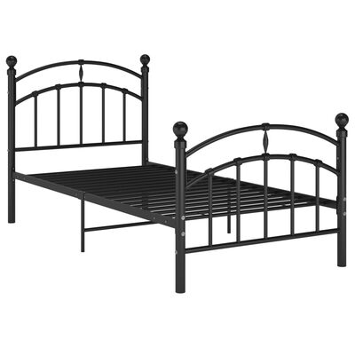 vidaXL Cadre de lit sans matelas noir métal 100x200 cm