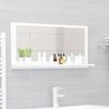 vidaXL Miroir de salle de bain Blanc 80x10,5x37 cm Bois d&rsquo;ing&eacute;nierie