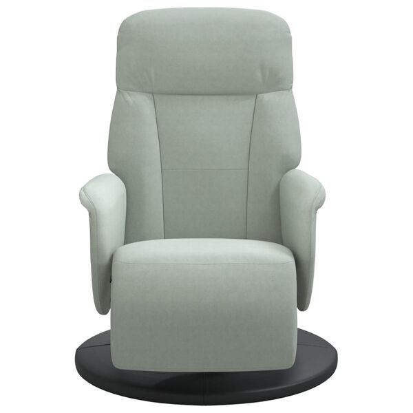 vidaXL Fauteuil inclinable avec repose-pied gris clair velours