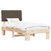 vidaXL Cadre de lit avec t&ecirc;te de lit rembourr&eacute;e Taupe 90 x 190 cm