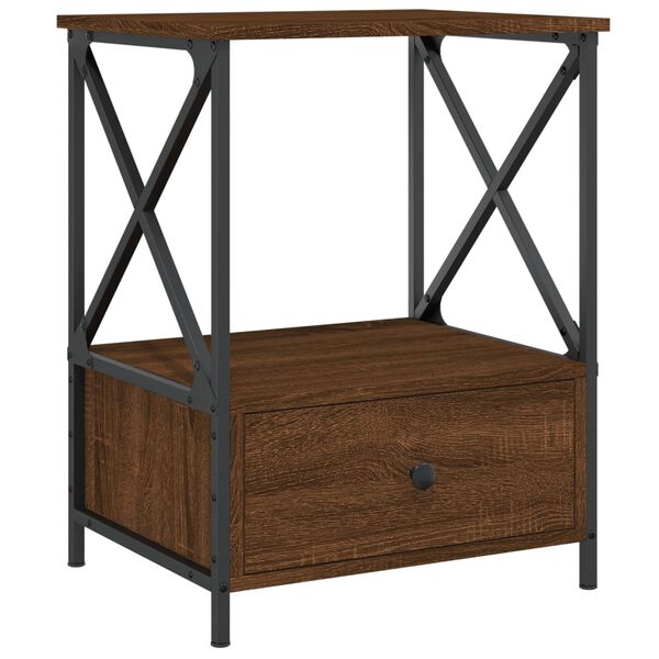 vidaXL Table de chevet ch&ecirc;ne marron 50x41x65 cm bois d'ing&eacute;nierie