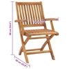 vidaXL Chaises pliables de jardin avec coussins lot de 4 Teck solide
