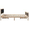 vidaXL Cadre de lit Marron et noir 140 x 200 cm Bois massif en pin