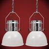 vidaXL Plafonnier 2 pcs Hauteur r&eacute;glable Moderne M&eacute;tal Blanc