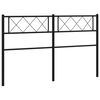 vidaXL T&ecirc;te de lit m&eacute;tal noir 140 cm