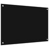 vidaXL Protection de cuisine Noir 90 x 60 cm verre trempé