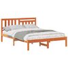 vidaXL Cadre de lit Marron cire 135 x 190 cm Bois massif en pin