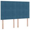 vidaXL Lit avec rangement et LED Bleu fonc&eacute; 140 x 190 cm Velours