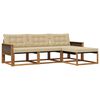 vidaXL Ensemble de canap&eacute;s d'ext&eacute;rieur 4 pc 4 place Naturel et Beige