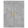 vidaXL Buffet haut Gris b&eacute;ton 69,5x34x180 cm Bois d'ing&eacute;nierie