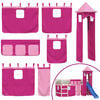 vidaXL Rideaux pour lit mezzanine avec tour rose polyester
