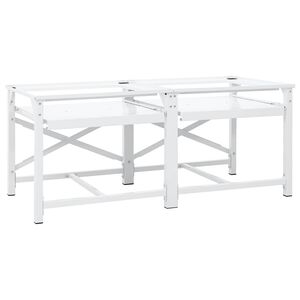 vidaXL Double socle pour machine &agrave; laver &eacute;tag&egrave;res coulissantes blanc