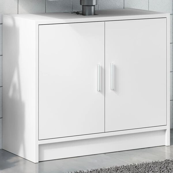 vidaXL Armoire de lavabo blanc 63x29x55 cm bois d'ing&eacute;nierie