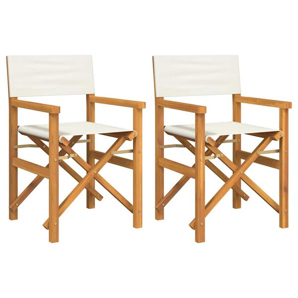 vidaXL Chaises de metteur en scène pliantes lot de 2 Bois teck massif