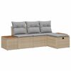 vidaXL Ensemble de canap&eacute; de jardin 4 pc Beige polyrotin