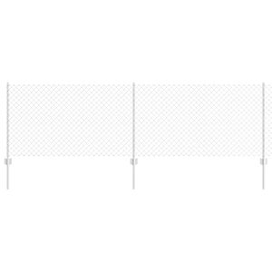 vidaXL Cl&ocirc;ture grillag&eacute;e avec poteau 10 x 0,8 m Acier galvanis&eacute; Maille
