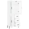 vidaXL Buffet haut Blanc 69,5x34x180 cm Bois d'ing&eacute;nierie