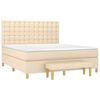vidaXL Sommier &agrave; lattes de lit avec matelas Cr&egrave;me 180x200 cm Tissu
