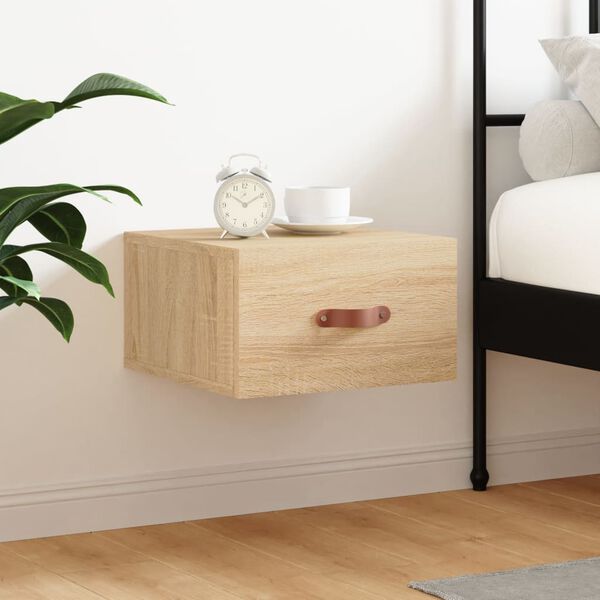 vidaXL Table de chevet murale ch&ecirc;ne sonoma 35x35x20 cm