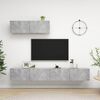 vidaXL Meubles TV 3 pcs Gris b&eacute;ton Bois d'ing&eacute;nierie