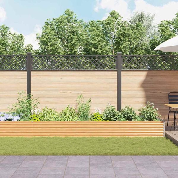 vidaXL Jardini&egrave;re sur&eacute;lev&eacute;e 582 x 100 x 36 cm Acier galvanis&eacute;