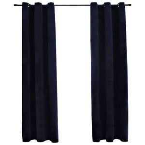 vidaXL Rideaux occultants et anneaux 2 pcs noir 94x160 cm velours