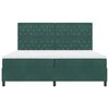 vidaXL Lit &agrave; ressorts avec matelas Vert fonc&eacute; 200 x 200 cm tissu