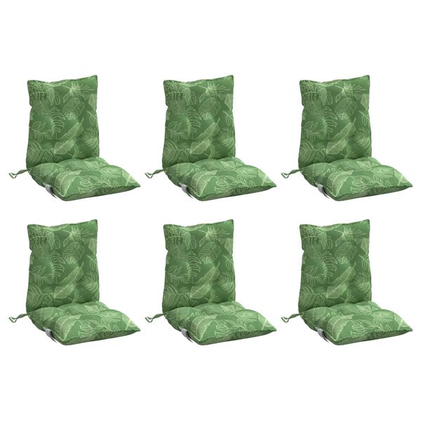 vidaXL Coussins de chaise &agrave; dossier bas lot de 6 mod&egrave;le de feuille