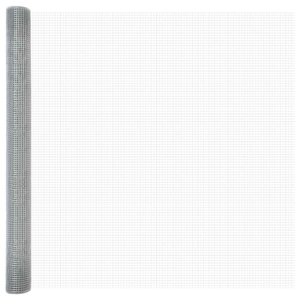 vidaXL Cl&ocirc;ture en fil soud&eacute; Argent 1.5 x 25 m