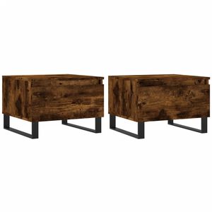 vidaXL Tables basses 2 pcs ch&ecirc;ne fum&eacute; 50x46x35 cm bois d'ing&eacute;nierie