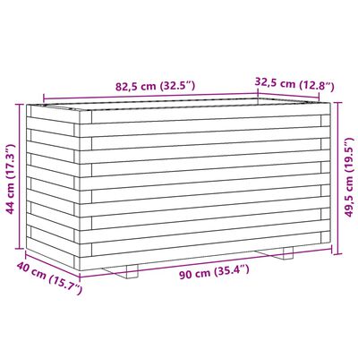 vidaXL Jardinière 90x40x49,5 cm bois de pin imprégné