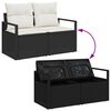 vidaXL Ensemble de canap&eacute; de jardin avec coussin 6 pcs Noir polyrotin