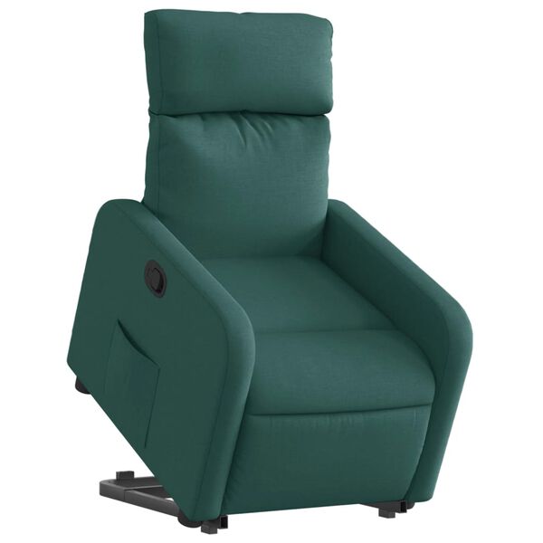 vidaXL Fauteuil inclinable vert fonc&eacute; tissu