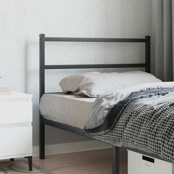 vidaXL T&ecirc;te de lit de remplacement m&eacute;tal noir 100 cm