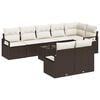 vidaXL Ensemble de canap&eacute; de jardin 9 pc Marron et Cr&egrave;me polyrotin