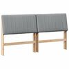 vidaXL T&ecirc;te de lit capitonn&eacute;e Gris clair 180 cm Pin massif