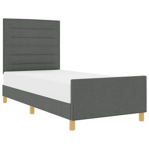 vidaXL Cadre de lit avec t&ecirc;te de lit Gris fonc&eacute; 80 x 200 cm tissu