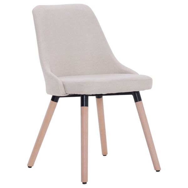 vidaXL Chaises &agrave; manger lot de 2 cr&egrave;me tissu