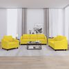 vidaXL Ensemble de canap&eacute;s 3 pcs avec coussins Jaune clair Tissu